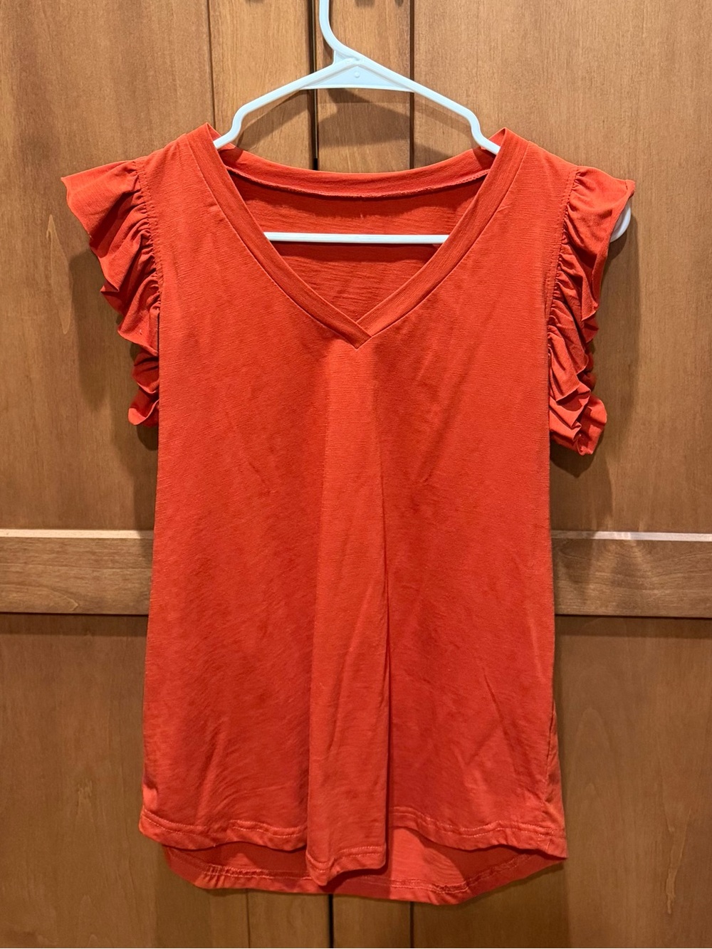 Women's Ruffle Sleeve V-Neck Top